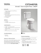 Entrada Close Coupled Elongated Toilet 1.28GPF