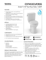 Drake II Two-Piece Toilet, Round Bowl, 1.0 GPF