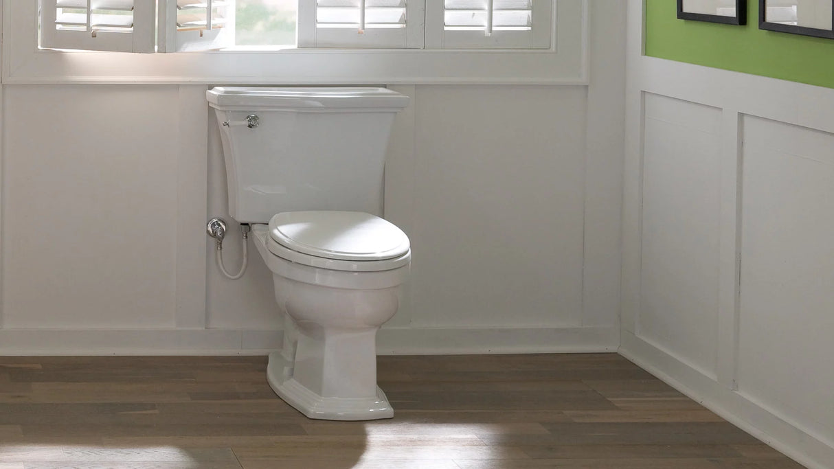Eco Clayton Two-Piece Toilet, 1.28 GPF, Elongated Bowl