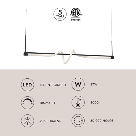 Kuzco Cursive 54-in Linear Pendant