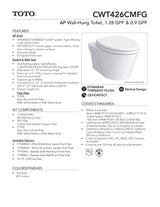 AP Wall-Hung Dual-Flush Toilet, 1.28 GPF & 0.9 GPF with DUOFITIn-Wall Tank Unit