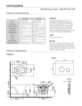 AP Wall-Hung Dual-Flush Toilet, 1.28 GPF & 0.9 GPF with DUOFITIn-Wall Tank Unit