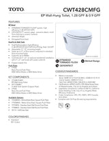 EP Wall-Hung Dual-Flush Toilet, 1.28 GPF & 0.9 GPF with DUOFIT In-Wall-Tank-Kit