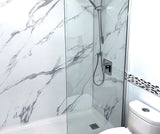 Capella 78 Screen and Return Panel for 36 in. Base with GlassShield glass in Chrome