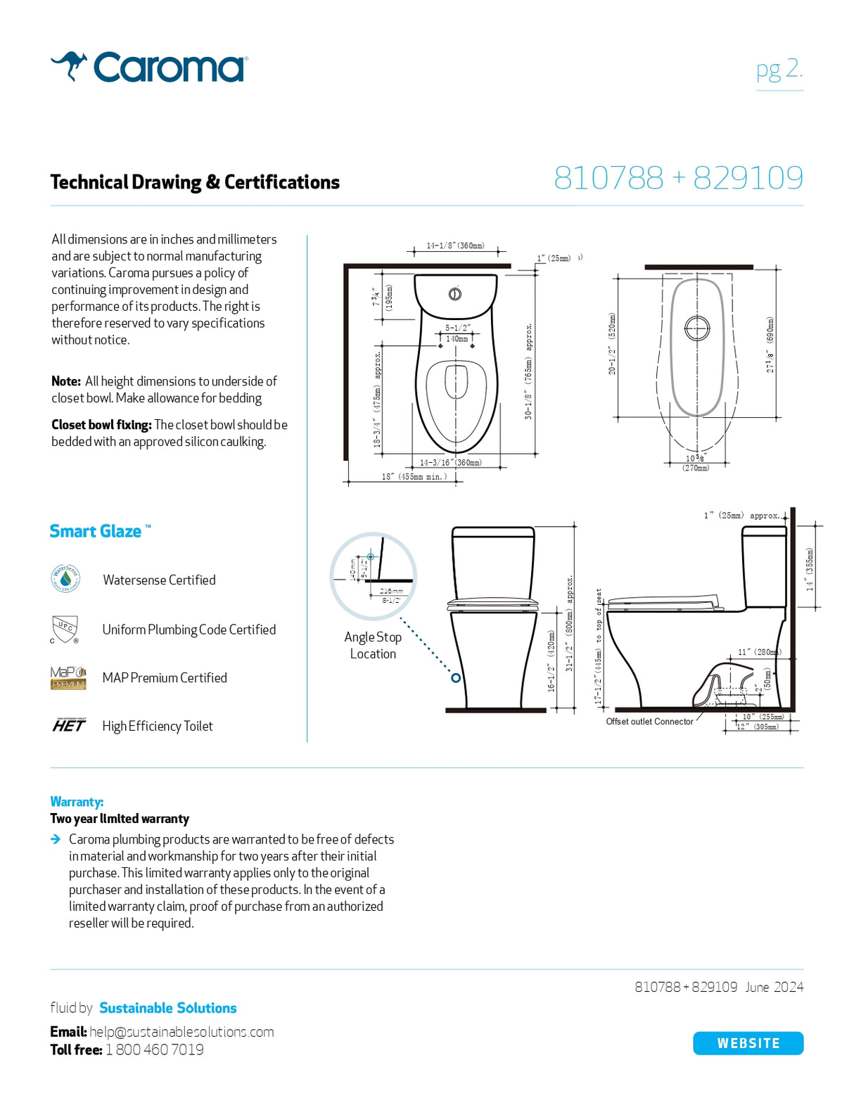 Caroma Somerton Smart 810788/ 829109