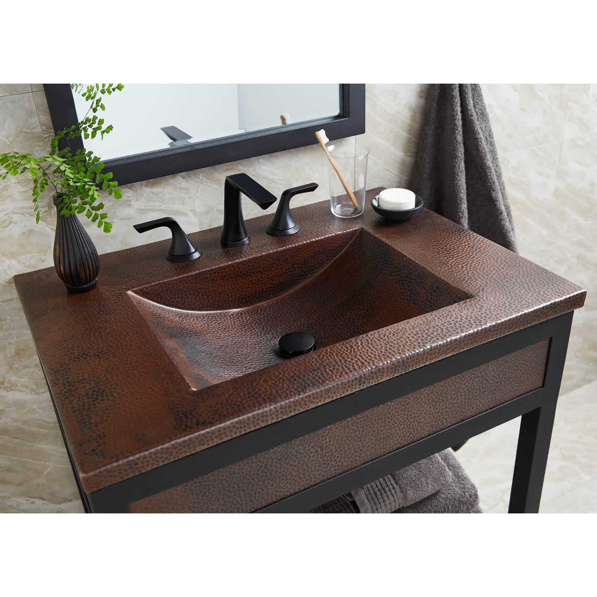 Cozumel Vanity Top in Antique Copper