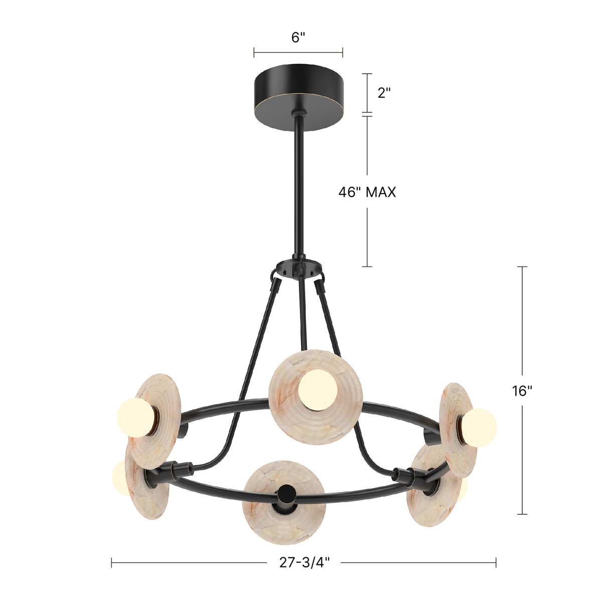 Alora Dahlia 28-in Chandelier