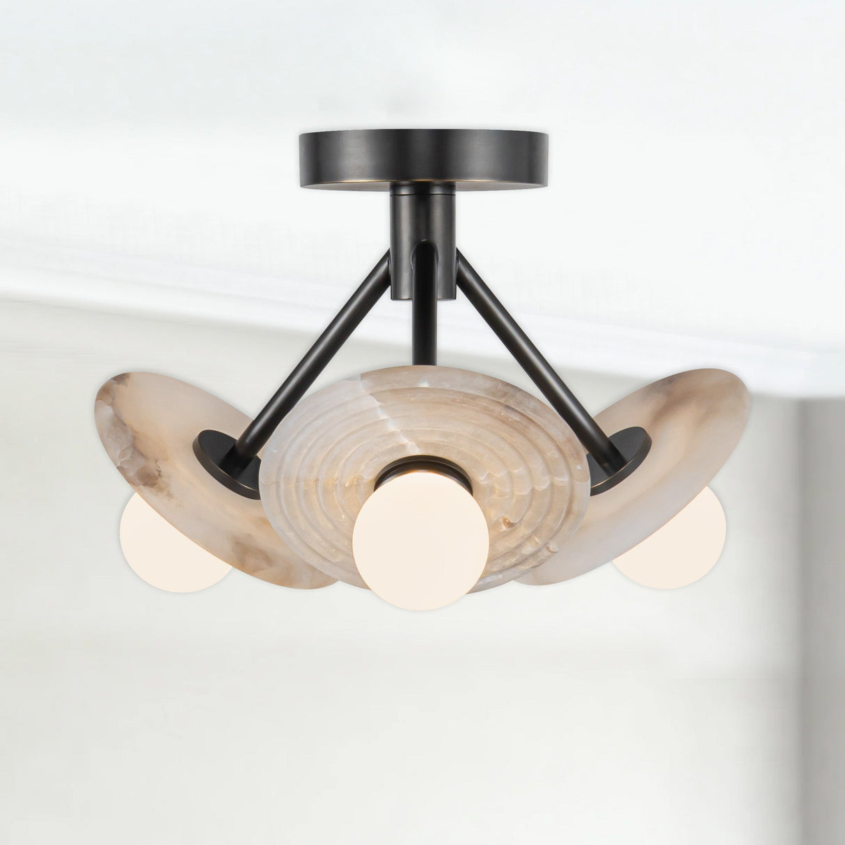 Alora Dahlia 13-in Semi-Flush Mount