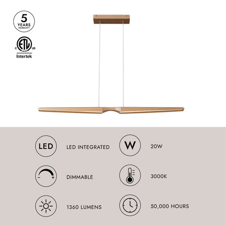 Kuzco Dakota 47-in Linear Pendant