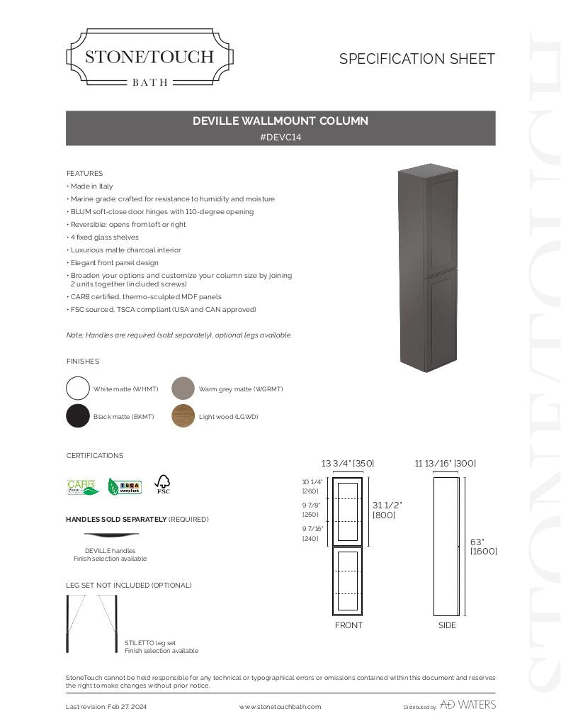 Deville Walllmount Column
