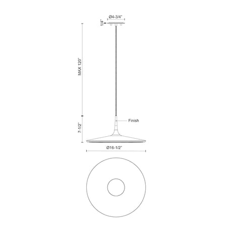 Kuzco Disc 16-in Pendant