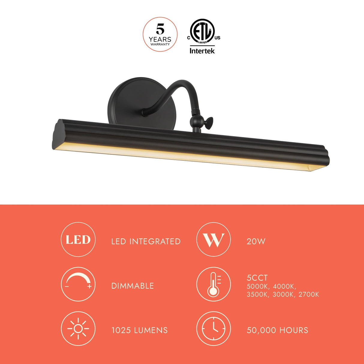 Alora Mood Dottie 18-in Wall/Picture Light