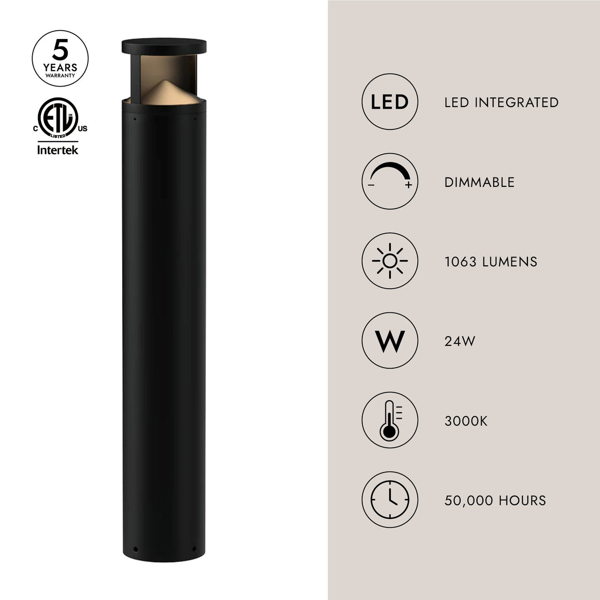 Kuzco Dover 39-in Exterior Bollard