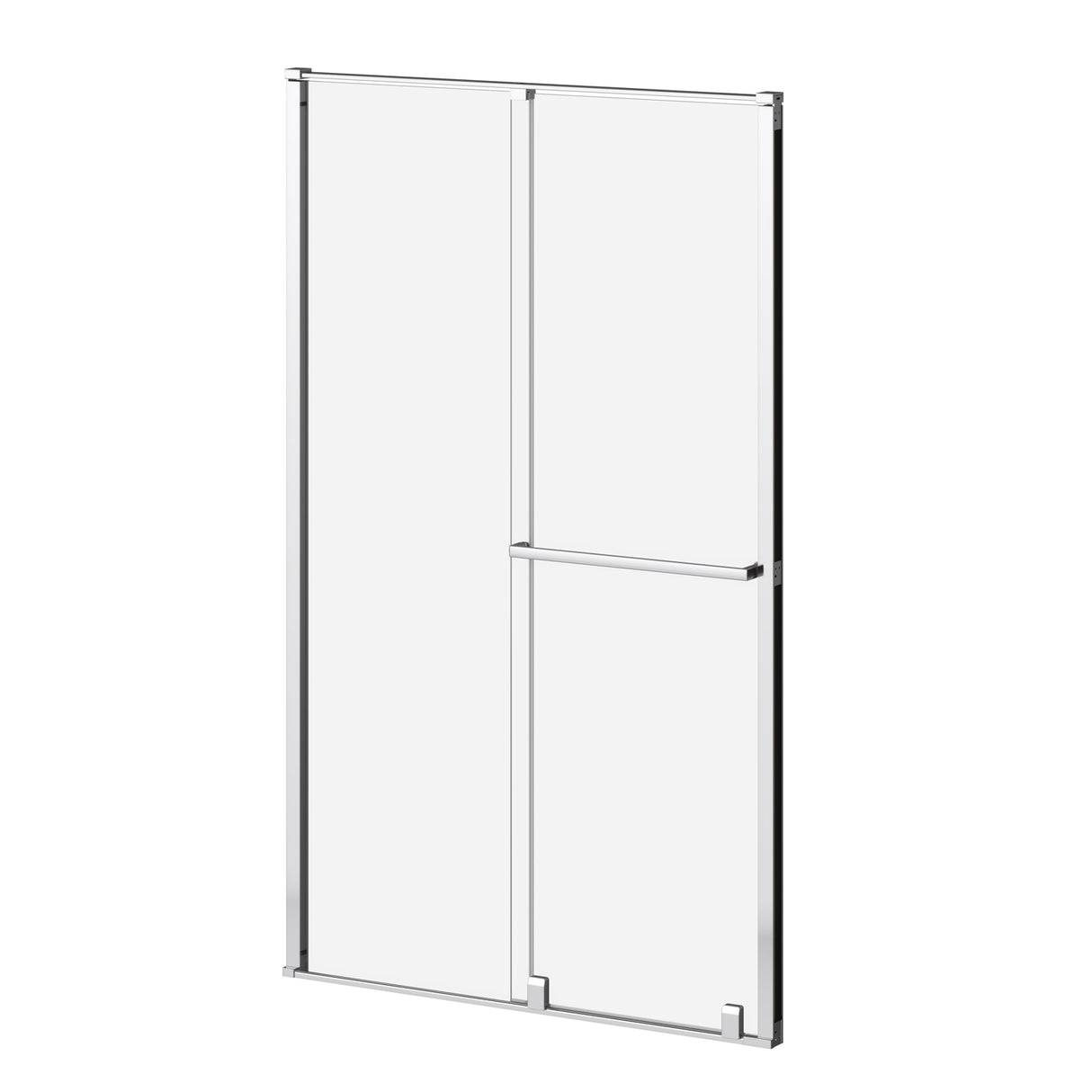 BALANCIA (Box 2 of 2) 48 inchesx79 inches Sliding Shower Door Duraclean Glass - Mobile Panel for Alcove Installation (Reversible) Bright Chrome