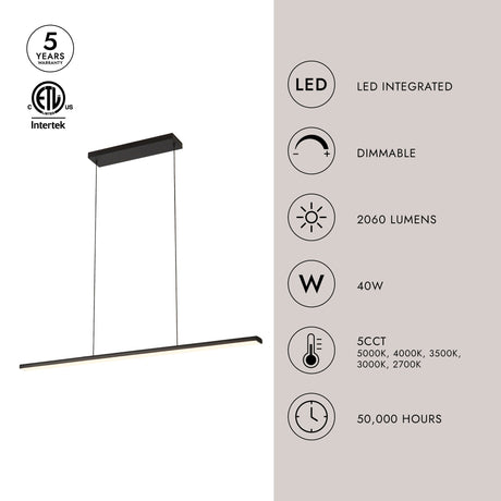 Kuzco Drift 45-in Linear Pendant