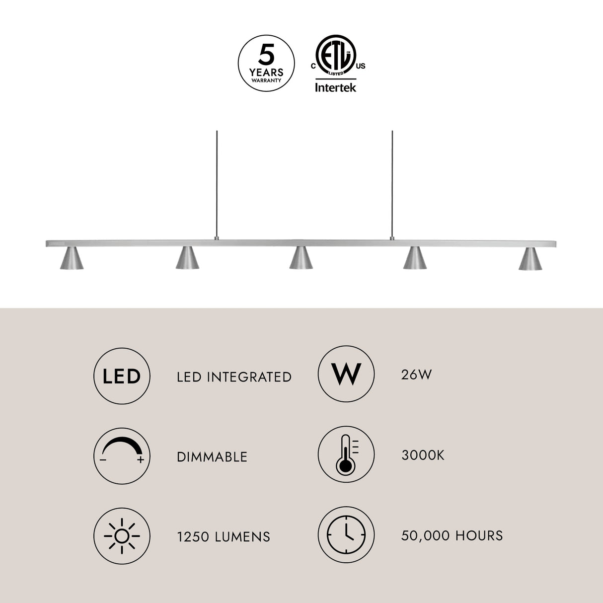Kuzco Dune 47-in Linear Pendant