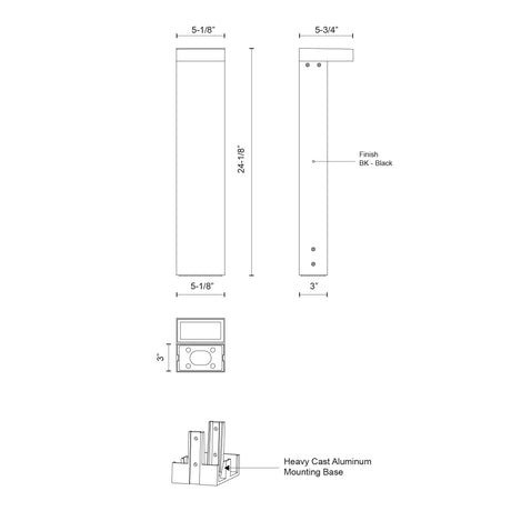 Kuzco Evans 24-in Exterior Bollard