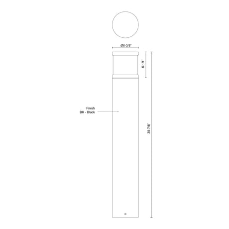Kuzco Chadworth 40-in Exterior Bollard