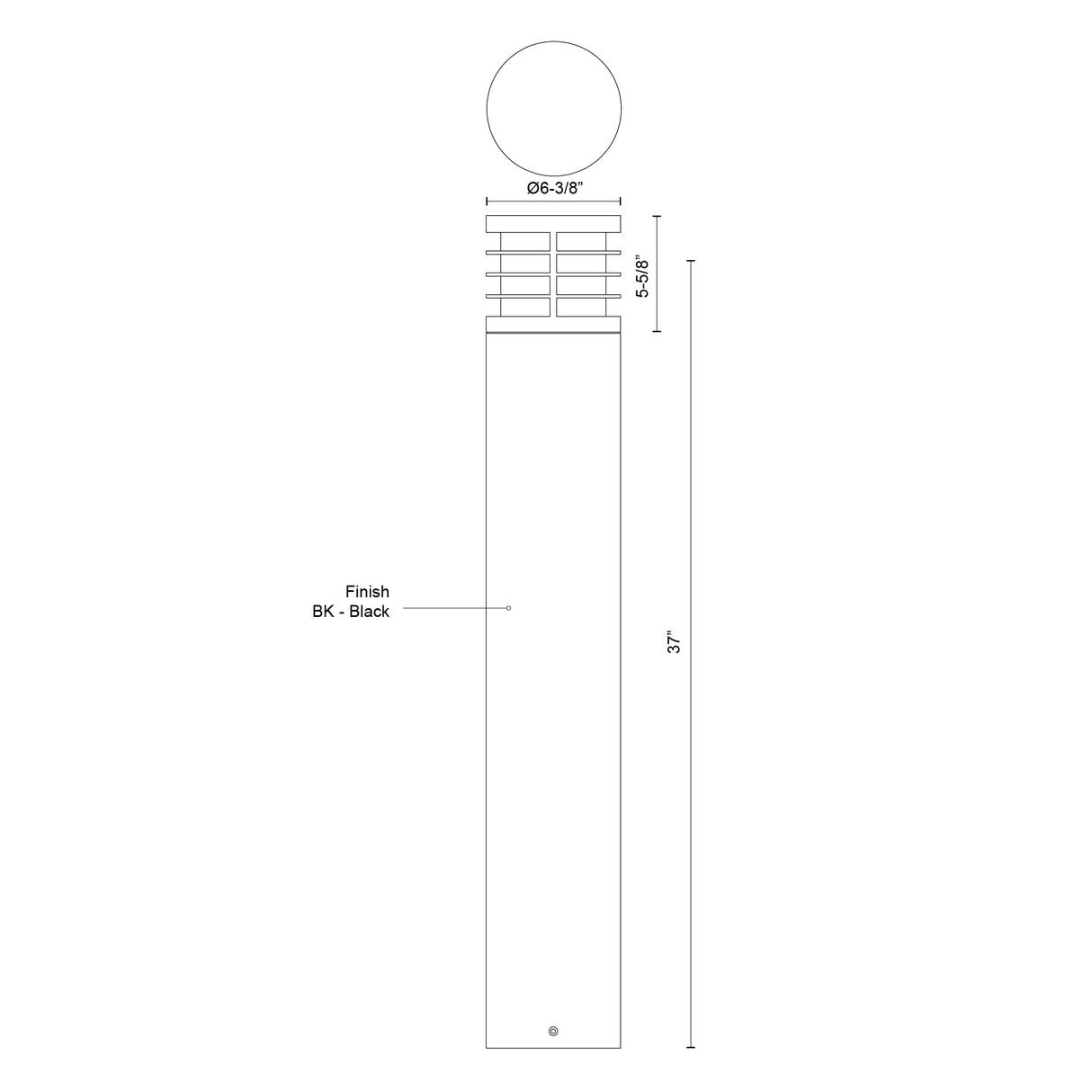Kuzco Blaine 37-in Exterior Bollard