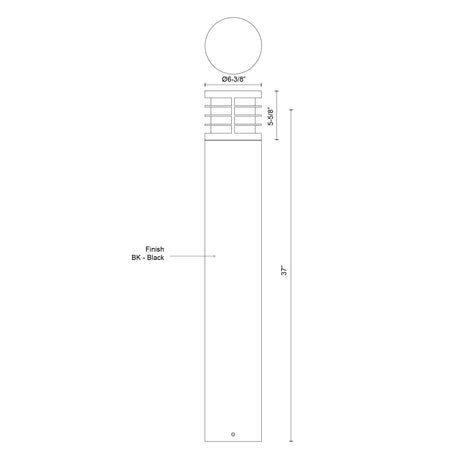 Kuzco Blaine 37-in Exterior Bollard