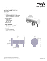 ROUND BRASS ELBOW CONNECTOR WITH SHUT-OFF