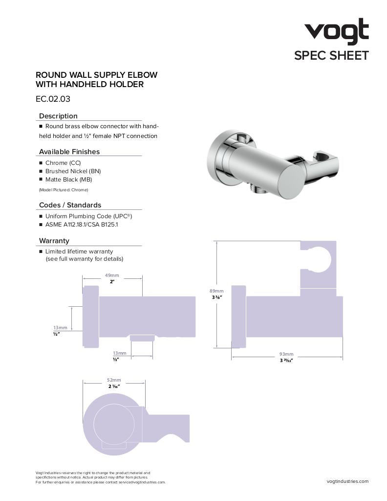 ROUND ELBOW CONNECTOR WITH HANHELD HOLDER