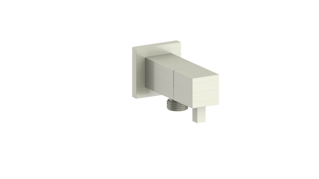 SQUARE BRASS ELBOW CONNECTOR WITH SHUT-OFF
