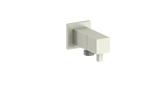 SQUARE BRASS ELBOW CONNECTOR WITH SHUT-OFF
