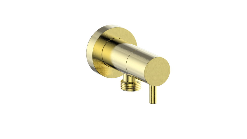 ROUND BRASS ELBOW CONNECTOR WITH SHUT-OFF