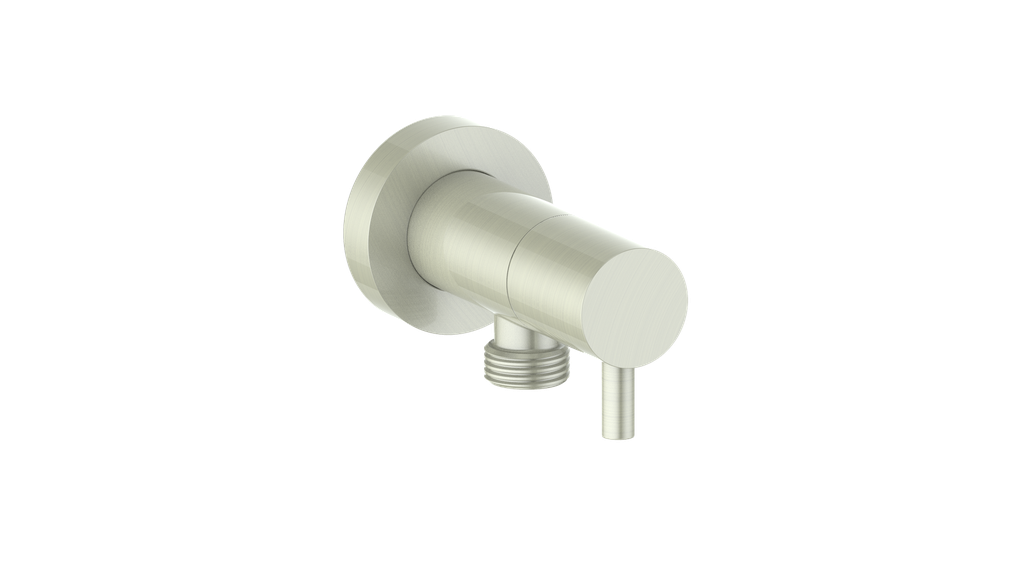 ROUND BRASS ELBOW CONNECTOR WITH SHUT-OFF