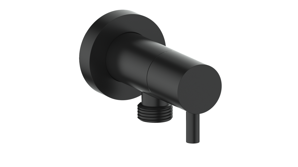 ROUND BRASS ELBOW CONNECTOR WITH SHUT-OFF