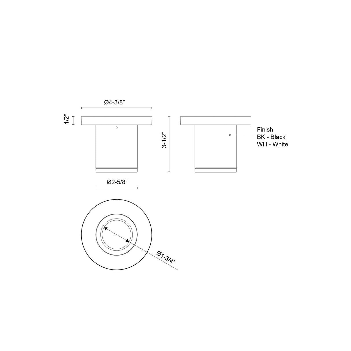 Kuzco Architectural Nordic 3-in (2-in Dia.) Exterior Ceiling