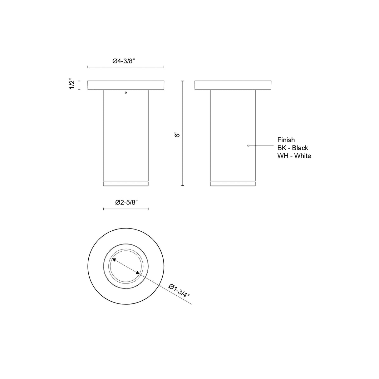 Kuzco Architectural Nordic 6-in (2-in Dia.) Exterior Ceiling