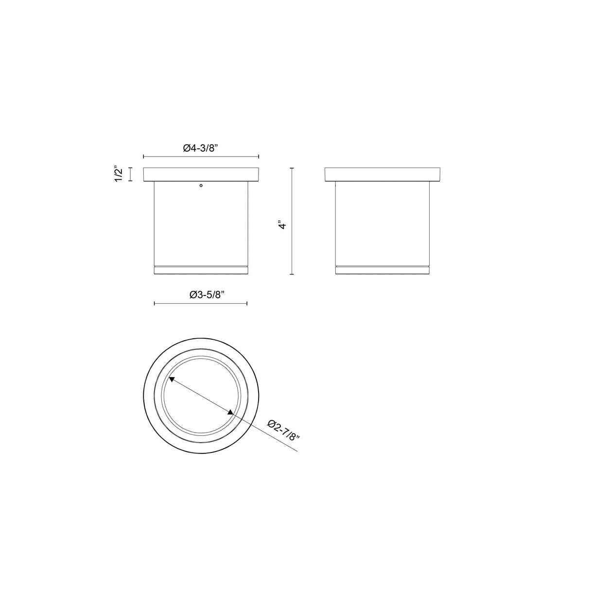 Kuzco Architectural Nordic 4-in (3-in Dia.) Exterior Ceiling