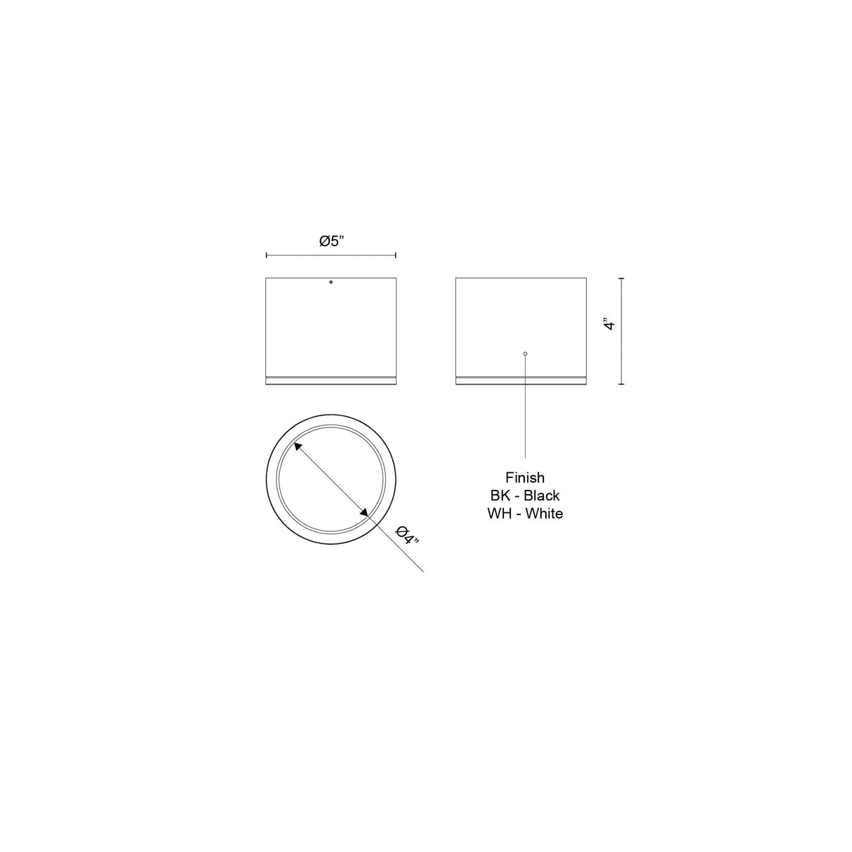 Kuzco Architectural Nordic 4-in (5-in Dia.) Exterior Ceiling