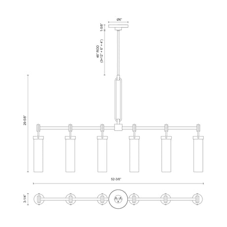Alora Wynwood 52-in Linear Pendant