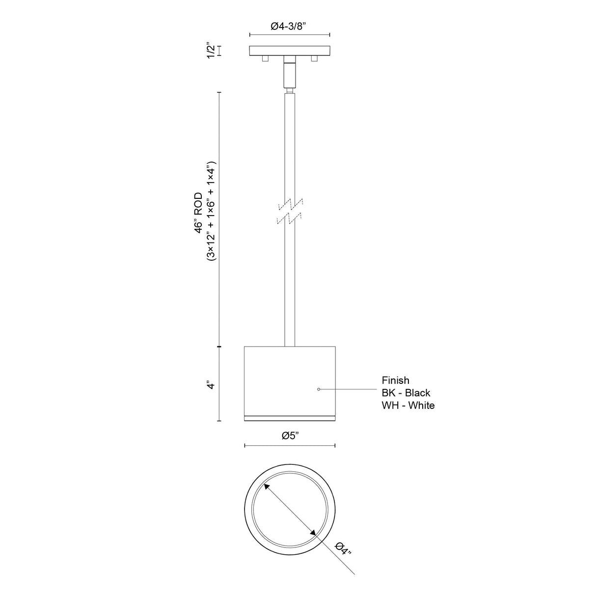 Kuzco Architectural Nordic 4-in (5-in Dia.) Exterior Pendant