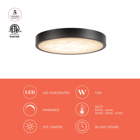 Alora Evelyn 7-in Flush Mount