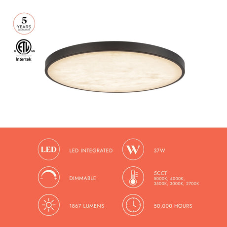 Alora Evelyn 15-in Flush Mount