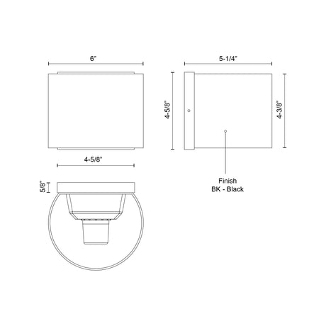 Kuzco Rene 6-in Exterior Wall Sconce