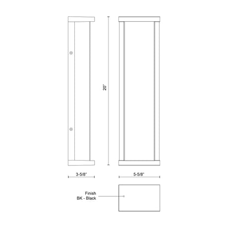 Kuzco Bravo 20-in Exterior Wall Sconce