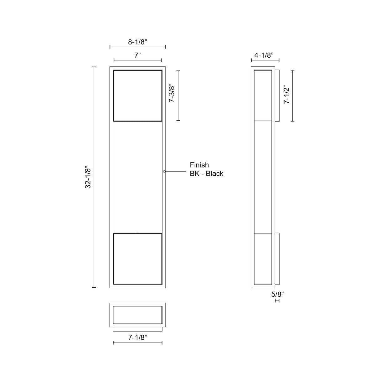 Kuzco Vail 32-in Exterior Wall Sconce