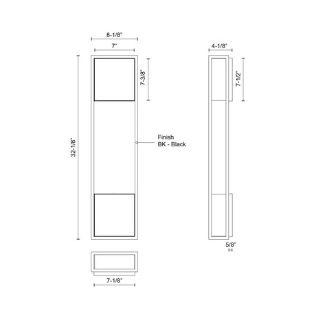 Kuzco Vail 32-in Exterior Wall Sconce