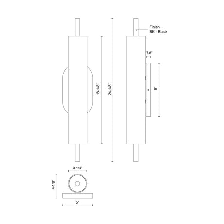 Kuzco Estes 24-in Exterior Wall Sconce