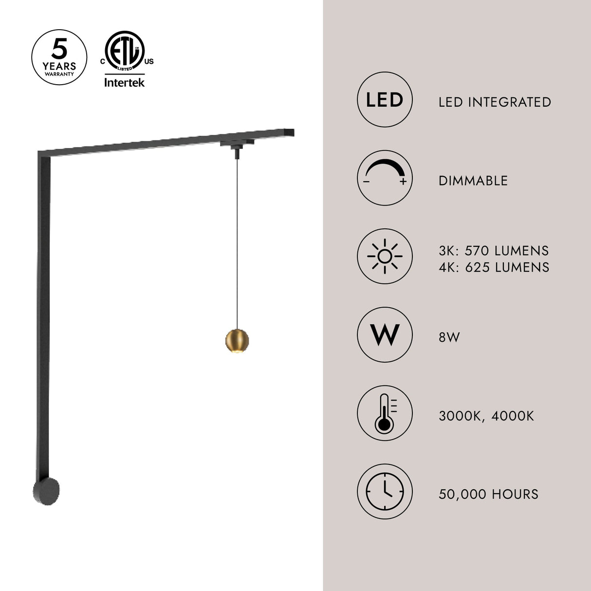 Kuzco Trilo Wall Kit - Faria 1 Head