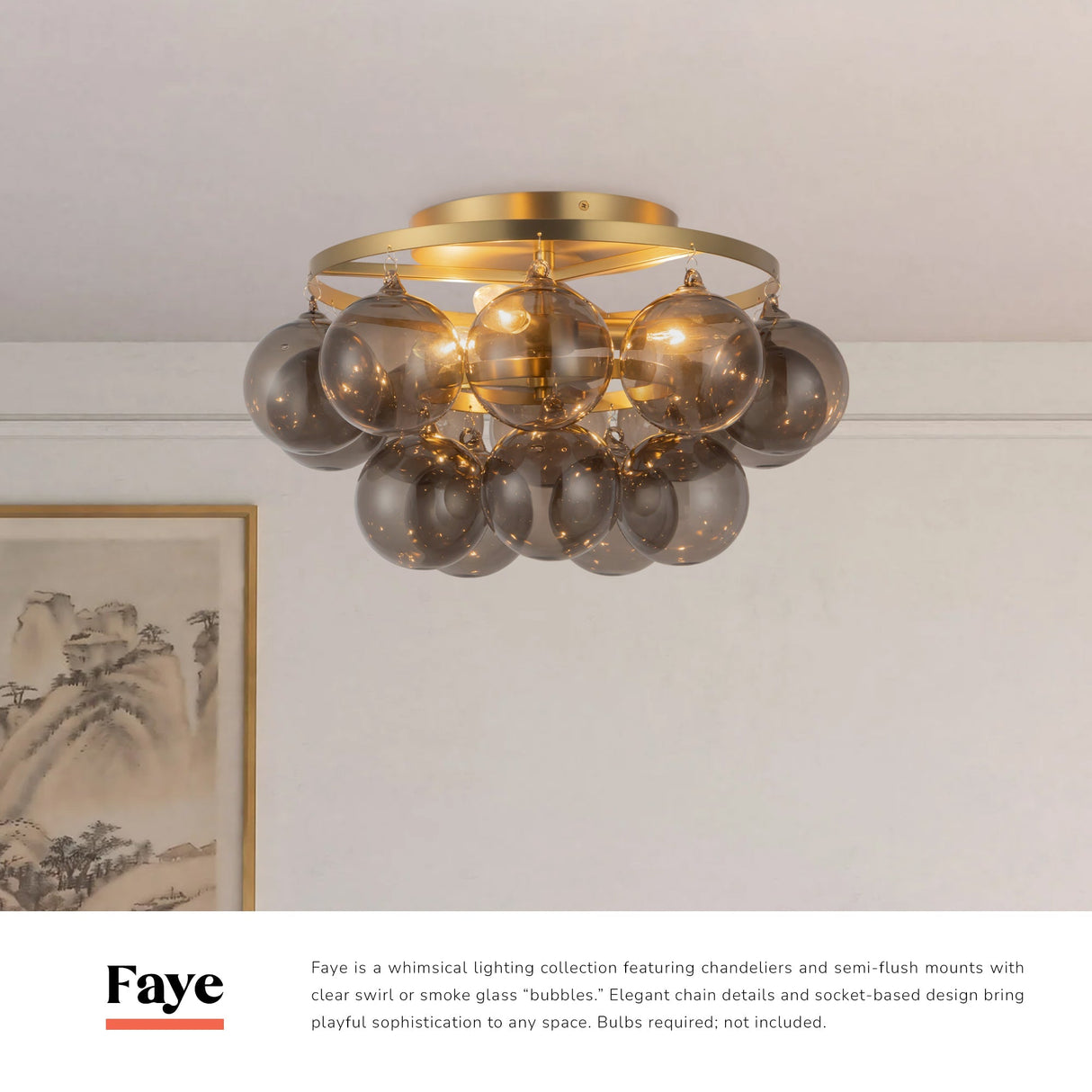 Alora Mood Faye 18-in Semi-Flush Mount