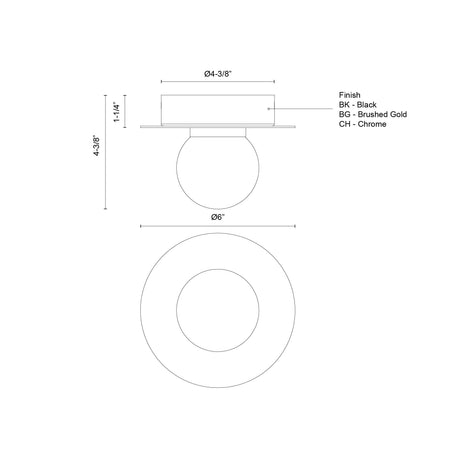 Kuzco Elixir 6-in Flush Mount