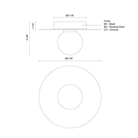 Kuzco Elixir 10-in Flush Mount