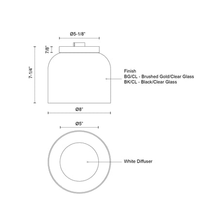 Kuzco Cedar 8-in Flush Mount
