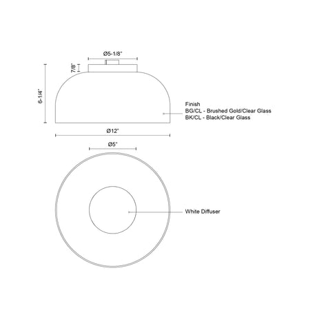 Kuzco Cedar 12-in Flush Mount